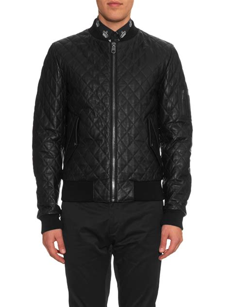 dolce gabbana quilted leather jacket|dolce gabbana leather jacket men.